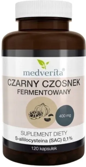 Czarny Czosnek 120 kapsułek S-allilocysteina Odporność organizmu Medverita