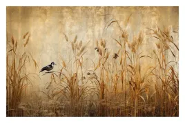 fototapeta-suche-trawy-natura-trzcina-struktura-betonu-na-wymiar-premium