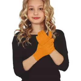 rekawiczki-dzieciece-pomaranczowy-aksamitne-krotkie-17cm