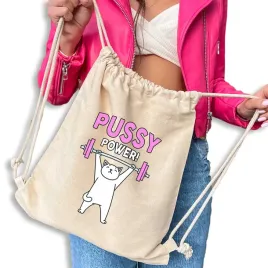 bezowy-worko-plecak-prezent-dla-dziewczyny-pussy-power-cat-girl-power-wz