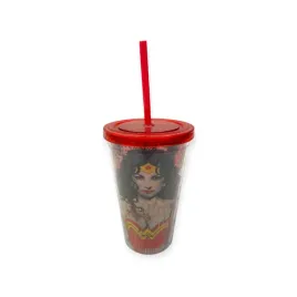 czerwony-kubek-ze-slomka-wonder-woman