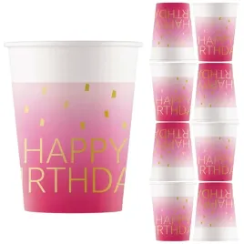 kubki-kubeczki-papierowe-rozowe-happy-birthday-urodziny-200ml-8szt