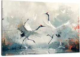 obraz-na-plotnie-abstrakcyjny-zurawie-nad-stawem-do-salonu-sypialni-70x50cm