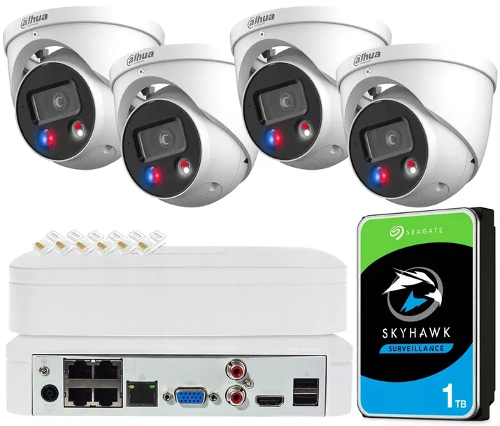 Zestaw Monitoringu 8Mpx TiOC 4 Kamery IP WizSense Dual Illumination DAHUA