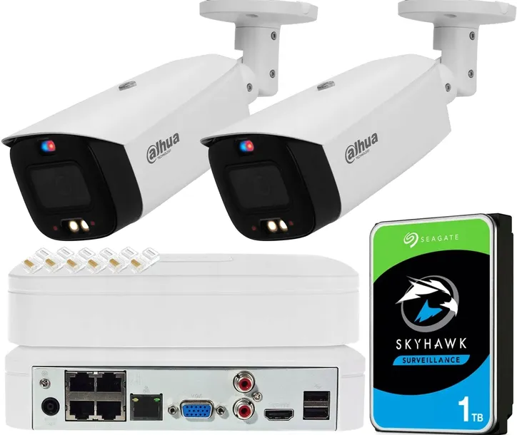 Zestaw Monitoringu 8Mpx TiOC 2x Kamera IP Dahua Smart Dual Light Dzień/Noc