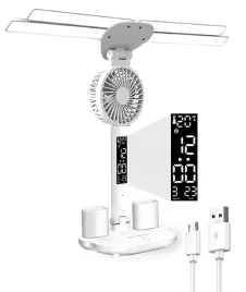 lampka-biurkowa-szkolna-na-biurko-zegar-4x-panel-led-wentylator