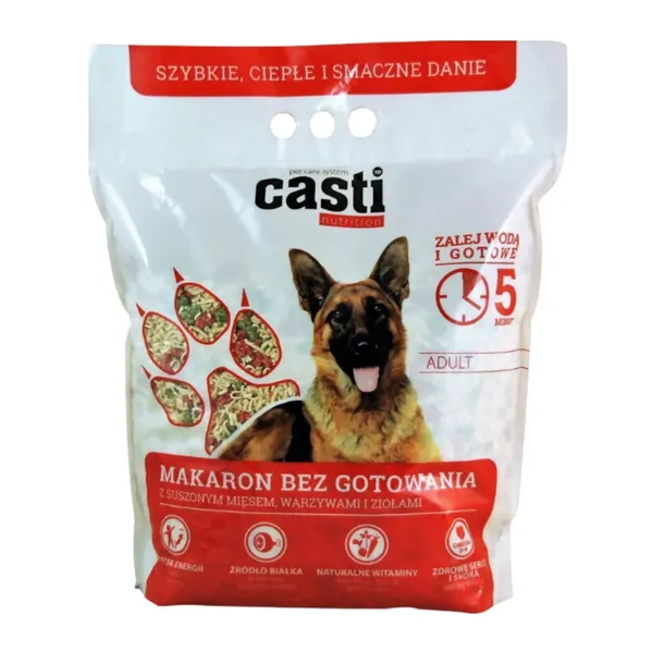 CASTI Makaron Błyskawiczny z Mięsem Warzywami Posiłek Dla Psa 3 kg