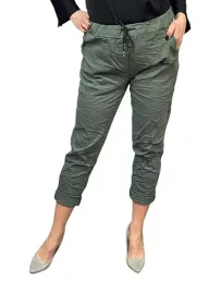 spodnie-gnieciuchy-lycra-gumy-wysoki-stan-kieszenie-khaki-vv-38-40-m-l