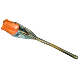 polskie-rekodzielo-recznie-wykonany-ceramiczny-kwiat-34-cm-tulipan-orange