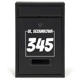 czarna-skrzynka-pocztowa-a4-personalizowany-numer-domu-na-brame-mix-wzorow