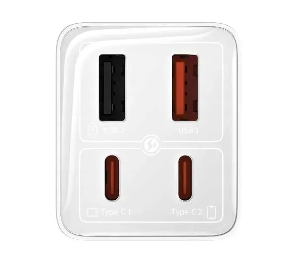 baseus-szybka-ladowarka-2xusb-c-2xusb-a-65w-pd-qc-gan6-pro-kabel-biala-zlacza-usb-typ-c-usb
