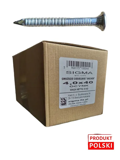 Gwoździe Anchor Ciesielskie 4x40 mm OCYNKOWANE 5kg
