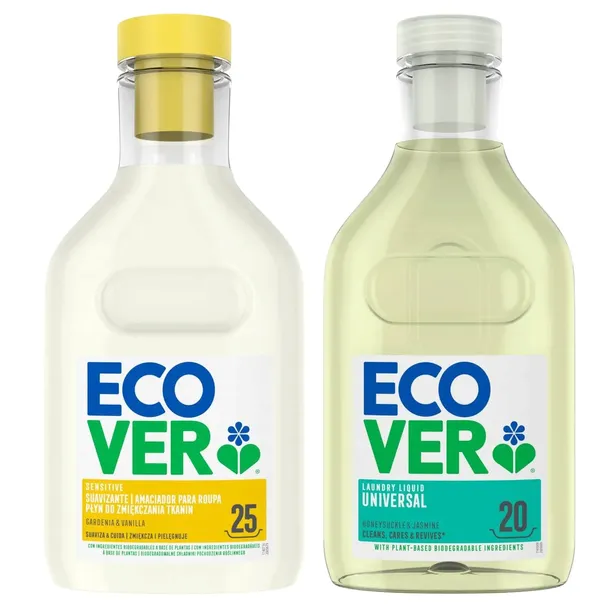 ZESTAW ECOVER PŁYN DO PRANIA UNIWERSALNY 1L+PŁYN DO PŁUKANIA GARDENIA 750ML