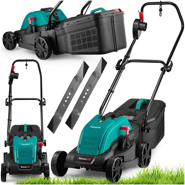 MOCNA KOSIARKA ELEKTRYCZNA DO TRAWY 2000W DUŻY KOSZ 33CM INDUKCJA DWA NOŻE