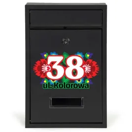 czarna-skrzynka-pocztowa-nr-domu-ulica-motywy-ludowe-personalizowany-wzor