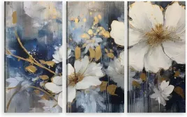 obraz-na-plotnie-tryptyk-kwiaty-flowers-beton-granat-nowoczesny-do-salonu