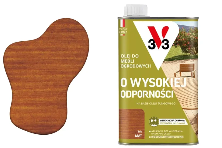 V33 Olej do mebli ogrodowych o wysokiej odporności Tek 0,5L