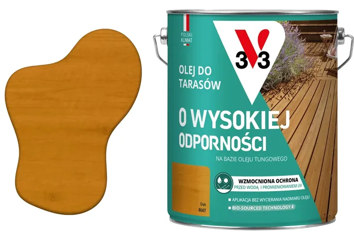 V33 TUNGOWY OLEJ DO TARASÓW O WYSOKIEJ ODPORNOŚCI 4,5 L DĄB
