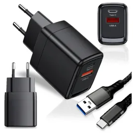 ladowarka-sieciowa-kostka-2-wejscia-usb-typ-c-usb-c-do-telefonu-25w-czarna