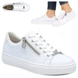 damskie-polbuty-rieker-37-modne-biale-sneakersy-skorzane-sportowe-trampki