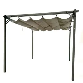 metalowa-pergola-do-ogrodu-3x4x23m-bezowa-altana-ogrodowa