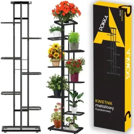 Zdjęcie produktu KWIETNIK METALOWY 8-POZIOMWY PIĘTROWY STOJAK NA DONICZKI ROŚLINY KWIATY 8P