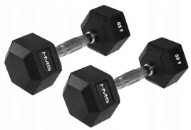 hms-zestaw-hantli-hex-pro-gumowanych-do-cwiczen-treningu-silowego-2x6-kg
