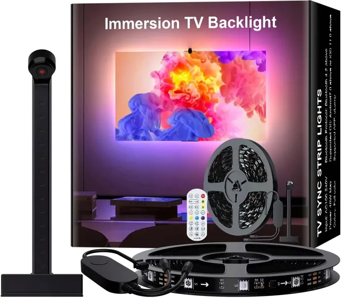 AMBILIGHT TAŚMA LED PODŚWIETLAJĄCA RGB 5m OŚWIETLENIE DO TV 40-85'' KAMERA