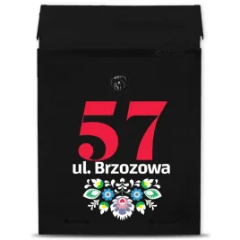 czarna-matowa-skrzynka-pocztowa-na-brame-krakowskie-wzory-personalizowane