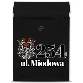 czarna-matowa-skrzynka-pocztowa-na-ogrodzenie-lowicki-styl-personal-wzory
