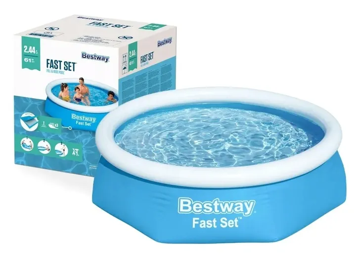 BASEN ROZPOROWY 244x61 BESTWAY Fast Set + ŁATKA