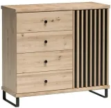 komoda-5-devon-dab-artisan-czarny-mat-stan-nowy