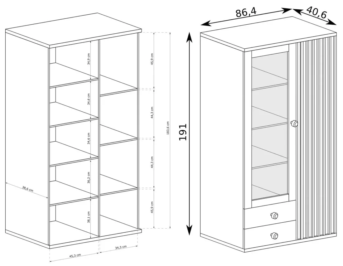 witryna-wysoka-2-devon-dab-artisan-czarny-mat