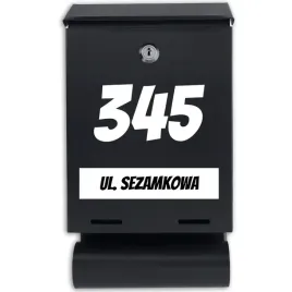 czarna-skrzynka-matowa-pocztowa-z-tuba-personalizowany-adres-na-ogrodzenie