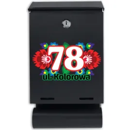 czarna-skrzynka-matowa-pocztowa-z-tuba-motywy-ludowe-na-brame-rozne-wzory