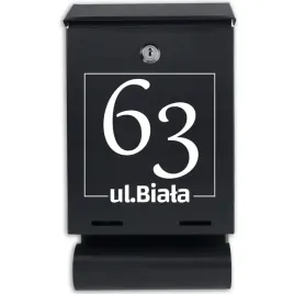 czarna-skrzynka-matowa-pocztowa-z-tuba-personalizowany-ulica-na-elewacje