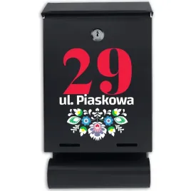 czarna-skrzynka-matowa-pocztowa-z-tuba-krakowskie-wzory-na-brame-mix-wzorow