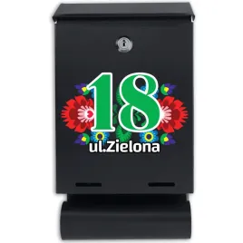 czarna-skrzynka-matowa-pocztowa-z-tuba-krakowiacki-styl-na-ogrodzenie-wzory