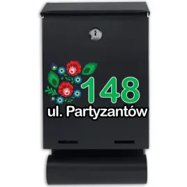 czarna-skrzynka-matowa-pocztowa-z-tuba-kwiaty-lowickie-na-furtke-mix-wzorow