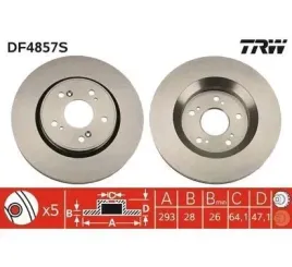 stan3-trw-df4857s-tarcza-hamulcowa-przod-293-28mm-v-5-otw-honda-crv-iii-re