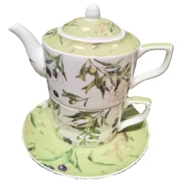 tea-for-one-czajniczek-dzbanek-filizanka-480-220-ml-motyw-zielone-oliwki