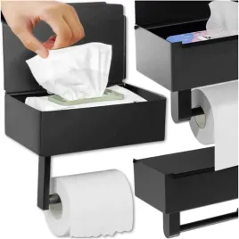 uchwyt-na-papier-toaletowy-wieszak-z-polka-pojemnik-na-chusteczki-czarny