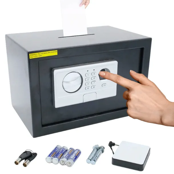 SEJF ELEKTRONICZNY NA ODCISK PALCA LINIE PAPILARNE KOD SZYFR Z WRZUTNIĄ