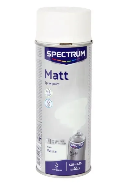 FARBA W SPRAY BIAŁA MAT MATOWA BIAŁY LAKIER 400 ML SPECTRUM