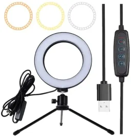 lampa-pierscieniowa-selfie-led-biale-tripod-16cm-makijaz