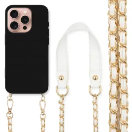 etui-do-iphone-16-pro-czarny-ochronny-case-matowy-zloto-bialy-lancuszek