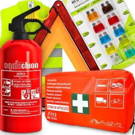 gasnica-1kg-ogniochron-apteczka-kamizelka-trojkat-ostrzegawczy-bezpieczniki
