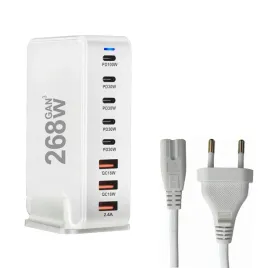 268w-usb-c-szybkie-ladowanie-gan-8-portowa-zasilacz-stacjonarna