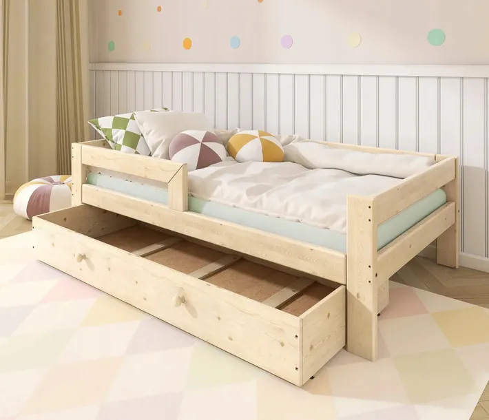 ŁÓŻKO DZIECIĘCE Z SZUFLADĄ 180x90 DLA DZIECI DZIECKA + STELAŻ + SZUFLADA