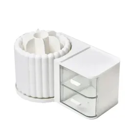 organizer-na-przybory-kosmetyki-ryflowany-obrotowy-bialy-cb58